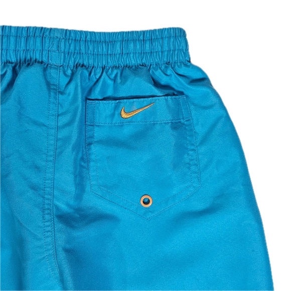 Nike Shorts Boys Medium Blue Yellow Swim Trunks Board Shorts Logo Swoosh - Picture 8 of 8